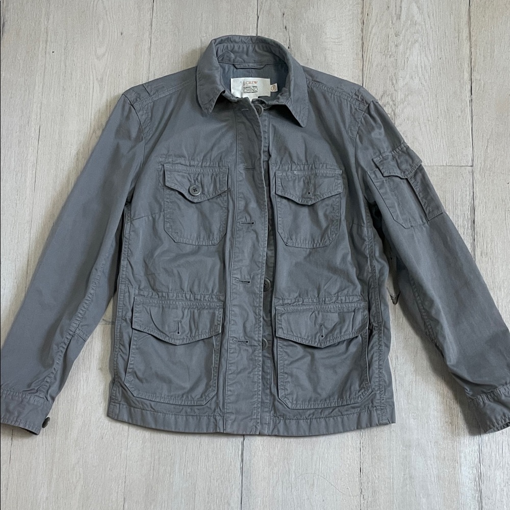 J.Crew 100% Cotton Downtown Field Jacket Grey Size XS